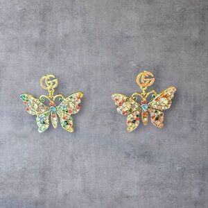 Upcycled Gucci Colorful Butterfly Earrings